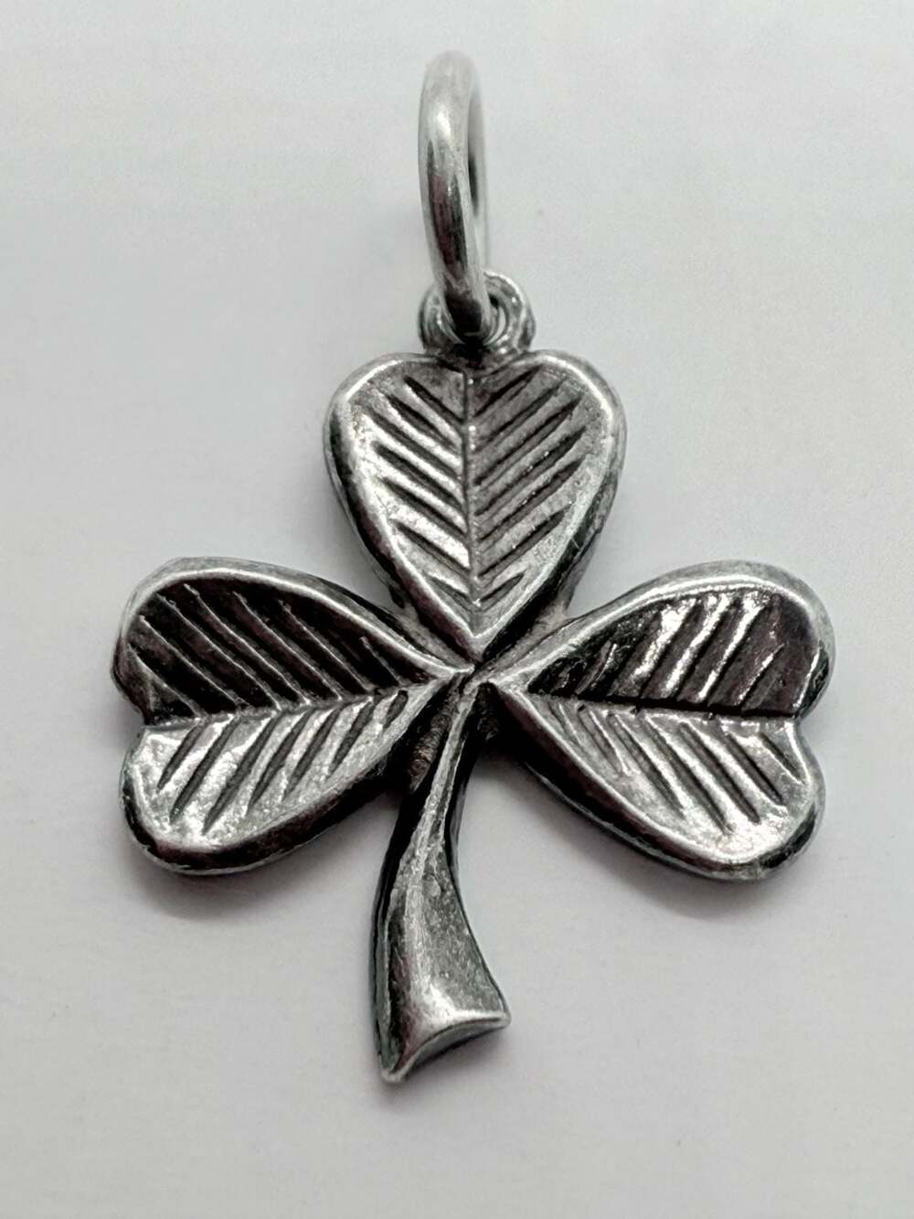 Vintage KS Irish Shamrock Silver Pendant Charm